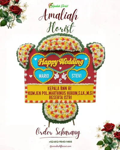 Karangan Papan Bunga Pernikahan di Bekasijaya